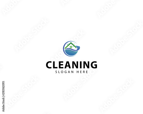 Cleaning Service Logo for House Home Apartment Service Cleaning Company Template Vector