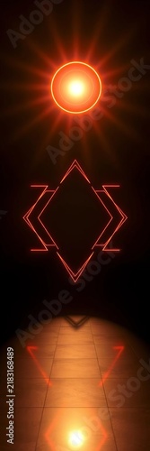 Glow-infused geometric glyphs in stark shadow, a digital genesis from the void,  abstract typography,  dark art
