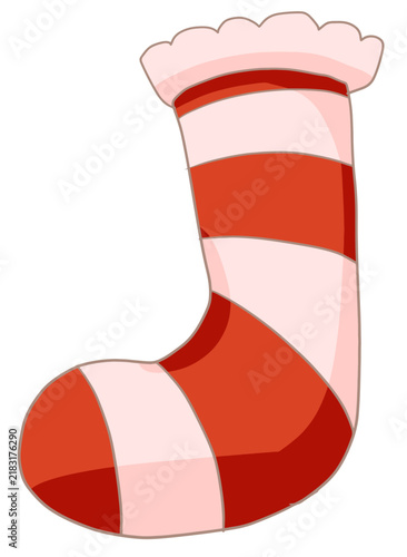 Red and White Striped Christmas Sock Stocking