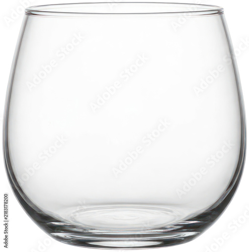 Empty clear glass isolated on black background.