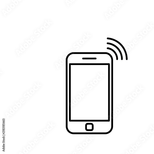 Smartphone with signal waves icon