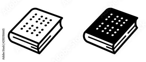 Two Book Icons: Outline and Solid Fill, Representing Knowledge, Education, and Literature