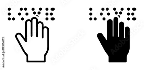 Braille Love Icons, Tactile Reading Symbols, Blindness Accessibility Graphics, Touch Communication, Inclusive Design Elements
