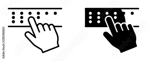 Braille Reading Icons, Tactile Communication Symbols, Accessibility and Inclusivity Graphics, Blindness Aid, Touch Reading