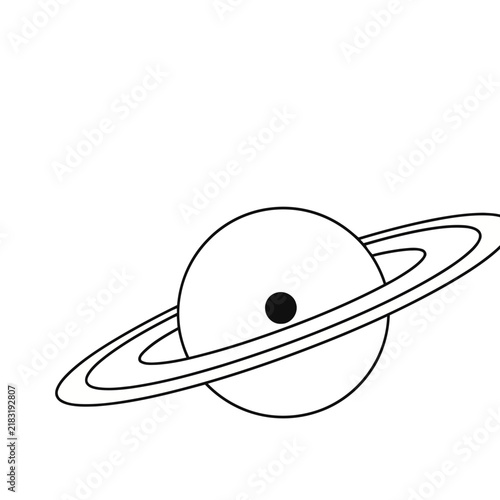 Planet with rings and moon illustration