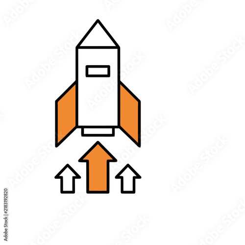 Rocket Launch with Upward Arrows