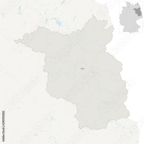 Berlin–Brandenburg Metropolitan Region, Germany – vector map with NUTS 3 boundaries, hydrography and geographic context (LAEA projection, PPT-compatible & fully editable)