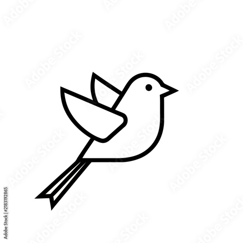 Simple bird outline vector illustration