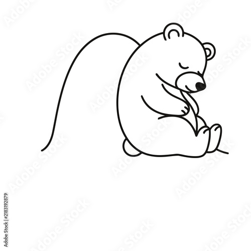 Sleeping bear cub illustration
