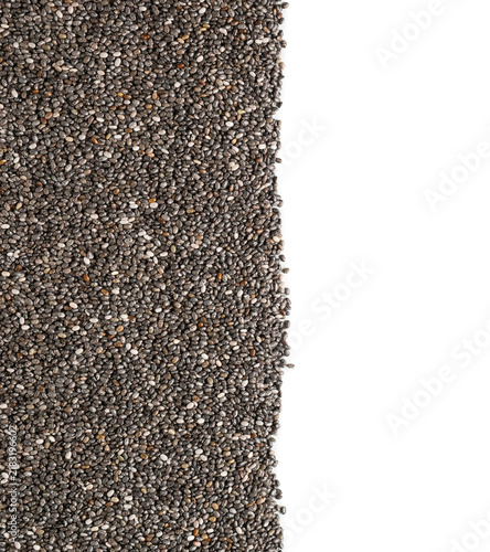 Canvas Print Chia seeds on white background
