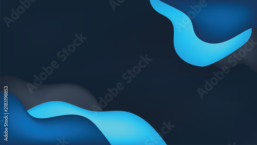 Blue gradient abstract background with fluid wave shapes for digital design