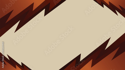 Geometric abstract background with sharp brown angular frame