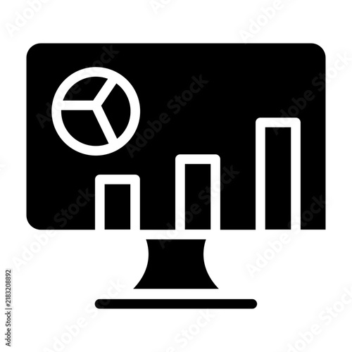 Monitoring Vector Glyph Icon Design