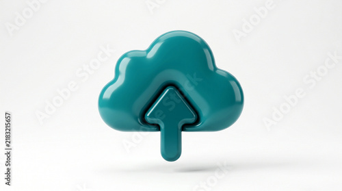 Obraz na płótnie Teal upload icon upward arrow