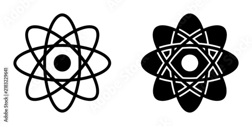 Obraz na płótnie Atomic Structure Icons, Atom Symbol Vectors, Science Nucleus Graphics, Physics O