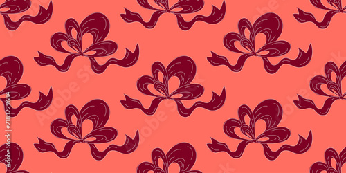 Beautiful seamless pattern with elegant bows embodies Christmas coziness. Soft lines, classic colors, and a sense of Xmas wonder make this print perfect for gift wrapping, holiday textiles, or cards