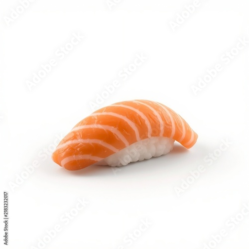 3D minimalist salmon nigiri sushi isolated