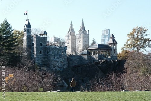 Bild auf Leinwand Belvedere Castle in Central Park during fall time, famous for its panoramic roof