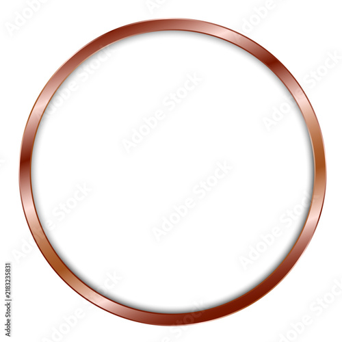 Round Bronze Metallic Frame with Empty Copy Space