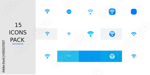 Blue Flat Wifi Signal Icon – Solid Blue Vector Symbol for Apps, Websites, UI Kits, Mobile Interfaces, Presentations, Infographics and Modern Digital Design Projects