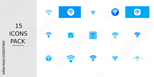 Blue Flat Wifi Signal Icon – Solid Blue Vector Symbol for Apps, Websites, UI Kits, Mobile Interfaces, Presentations, Infographics and Modern Digital Design Projects