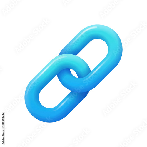 Foto Blue chain link icon for hyperlink and network connection