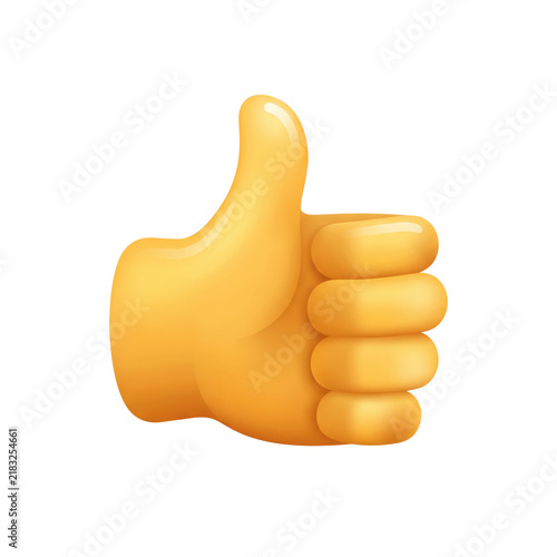 Fotografie Yellow thumbs up hand icon for like and positive feedback