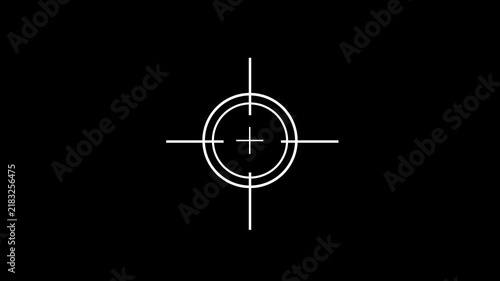 light target icon animatio.on blacl screen. 4k seamless loop  target icon  animation element.