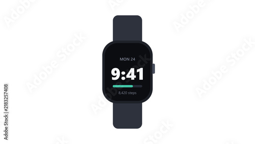 Konstfotografi Modern smartwatch with digital time face and silicone band