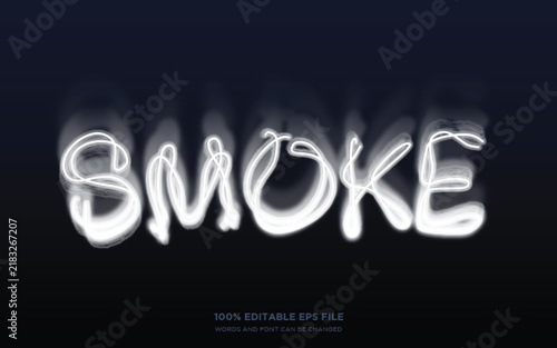 White smoke editable text style effect 