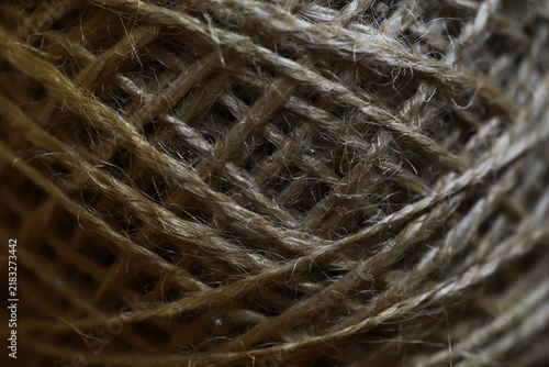 фотографія Close-Up of Jute Twine: Texture, Natural Fibers, Crafting, and Eco-Friendly Mate