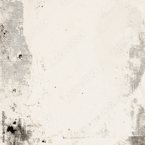 Abstract textured background with distressed halftones and smudges