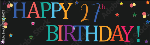 Colorful Happy 21st Birthday Greeting Card with Retro Typography and Confetti