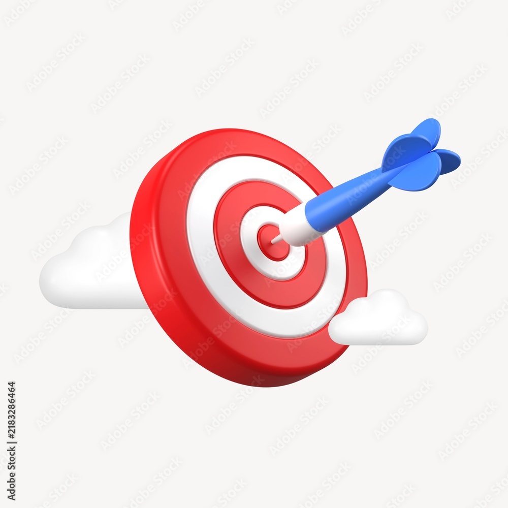 Fototapeta premium 3D dartboard target, element illustration