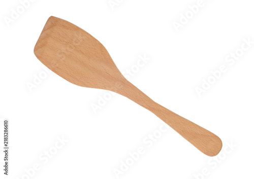 Принти на полотні Wooden spatula light beech kitchen tool for culinary food preparation