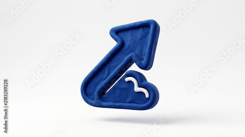 Obraz na płótnie Blue matte clay upload icon