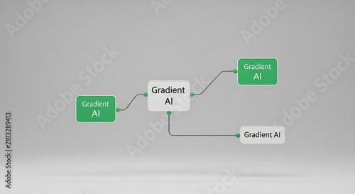 Obraz na płótnie Artificial intelligence network nodes connecting together to process complex machine learning algorithms seamlessly while demonstrating technological advancement in a three dimensional workspace