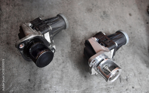 Replacing an old EGR valve with a new one on a diesel vehicle, or cleaning the EGR valve.