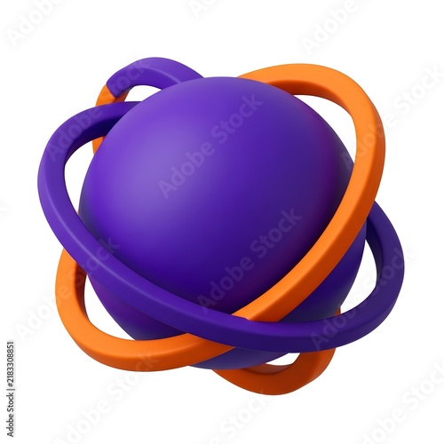 Obraz na płótnie 3D Clay Global Network Vibrant Tech Purple