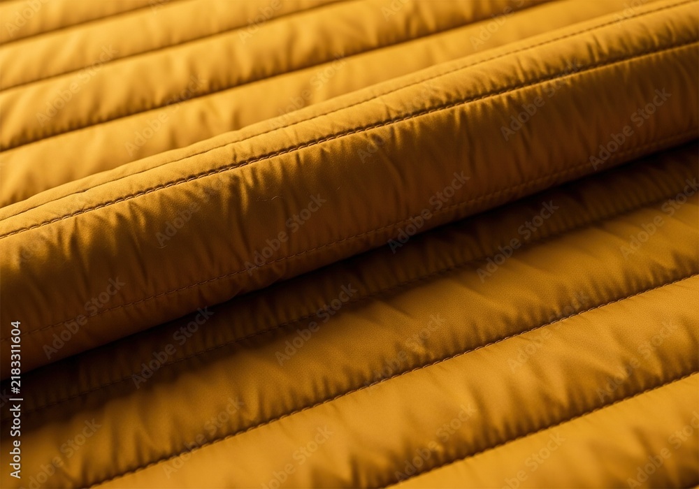 Obraz premium Mustard yellow quilted fabric texture close up.