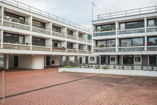Photography Exterior of council blocks of apartments at Maiden Lane Estate in Camden, London