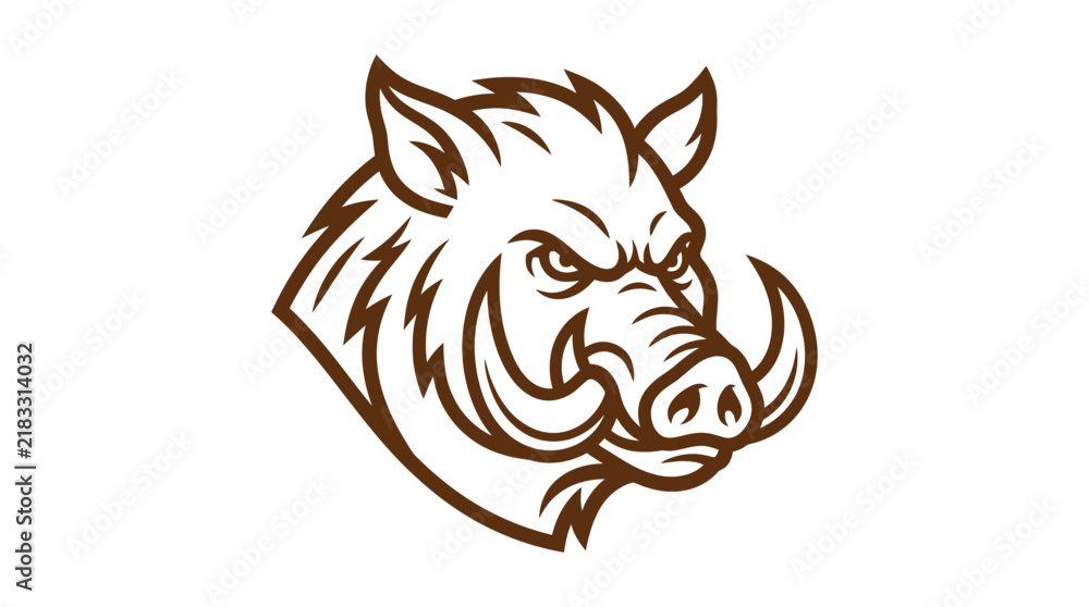 Fototapeta premium Wild Boar Head Emblem Isolated