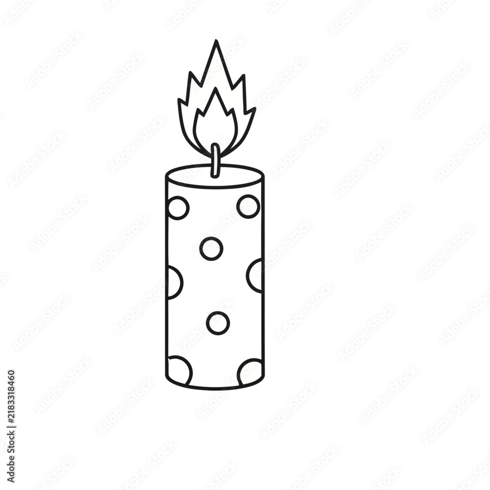 Obraz premium Candle with polka dots and flame