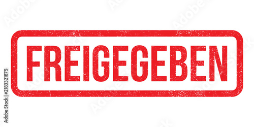 Obraz na plátně Freigegeben red rubber stamp on white background