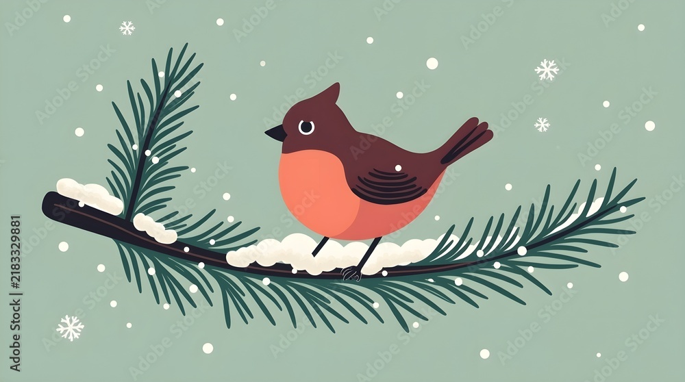 Fototapeta premium bird on a branch vector illustration