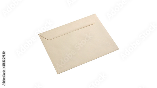 Картината върху платно Blank rectangular white paper envelope isolated on transparent background