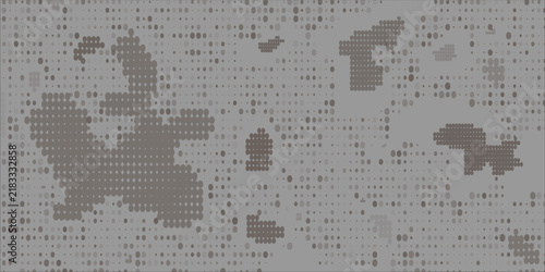 Subtle Gray Digital Camouflage Texture Background With Halftone Dot Pattern Abstract