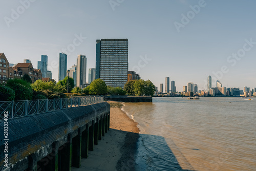 Photography River Thames and pier with Canary Wharf and The O2 in the distance, London, England, UK - 4 September 2026