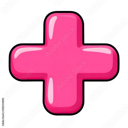 Plakat w ramie Plus Sign Icon Vector Illustration
