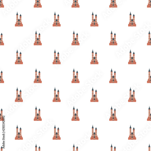 Repeating saint mary's basilica church illustration creating a seamless pattern